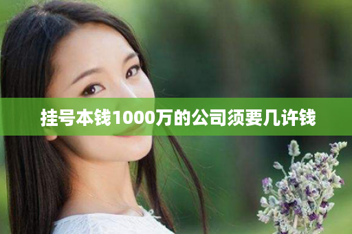  挂号本钱1000万的公司须要几许钱