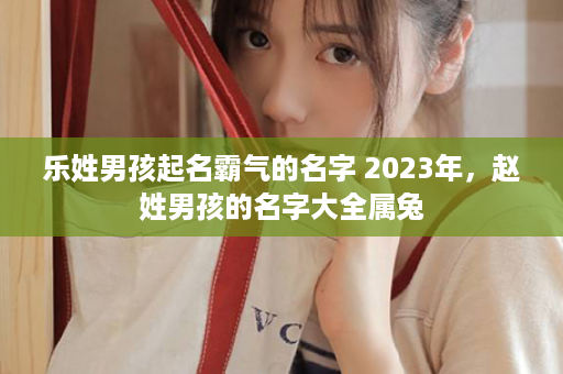 乐姓男孩起名霸气的名字 2023年，赵姓男孩的名字大全属兔