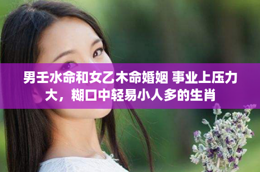 男壬水命和女乙木命婚姻 事业上压力大，糊口中轻易小人多的生肖