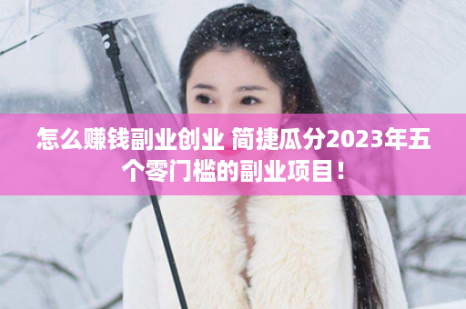 怎么赚钱副业创业 简捷瓜分2023年五个零门槛的副业项目！